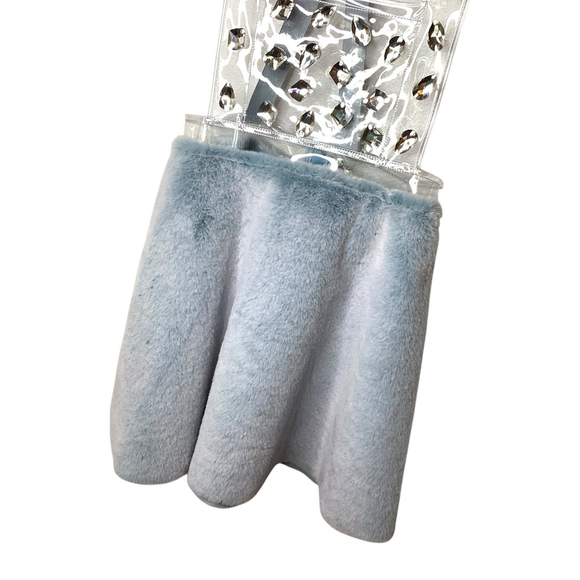 Dolls Kill Clear Gem Dress M Blue Club Exx Bib Suspenders Cosplay Girlcore NWT - Picture 3 of 7